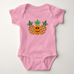 Happy Pineaple Design - Baby Jersey Bodysuit Strampler