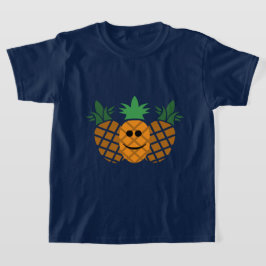 Happy Pineaple Design - Girls' Basic T - Shirt