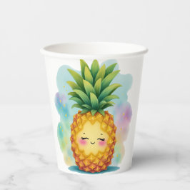 Happy Pineapple Paper Cups Pappbecher