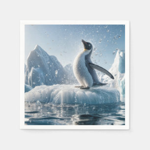Happy Pinguin auf einem Eisberg Serviette