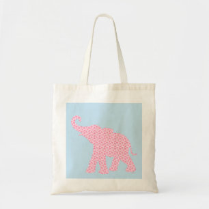 Happy Pink Elephant Art Muster Moderne Tragetasche