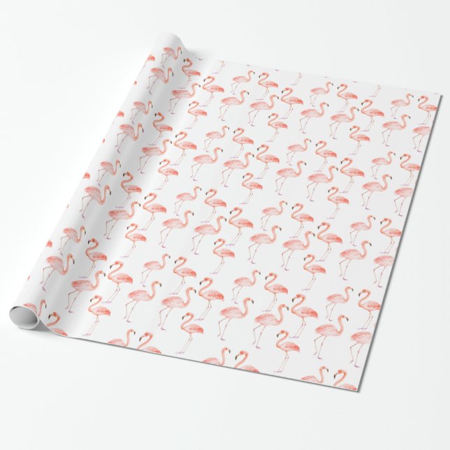 Happy Pink Flamingos Geschenkpapier (Ungerollt)