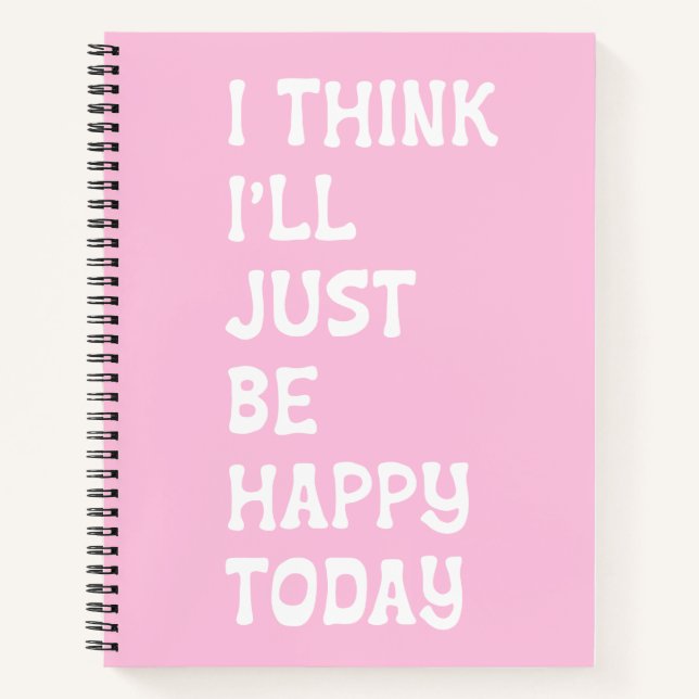 Happy Pink Inspiration Whimsical Letting Notizbuch (Vorderseite)