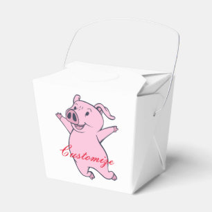 Happy Pink Pig Jumping Thunder_Cove Geschenkschachtel