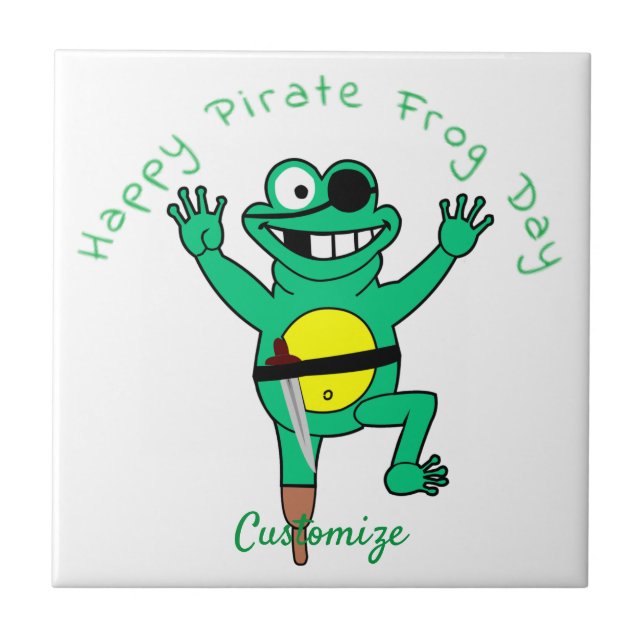 Happy Pirate Frog Day Thunder_Cove Fliese (Vorderseite)