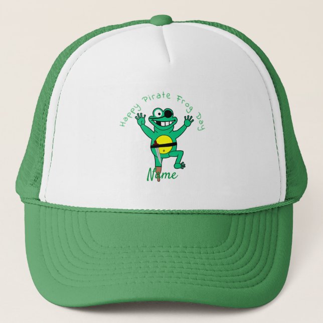 Happy Pirate Frog Day Thunder_Cove Truckerkappe (Vorderseite)