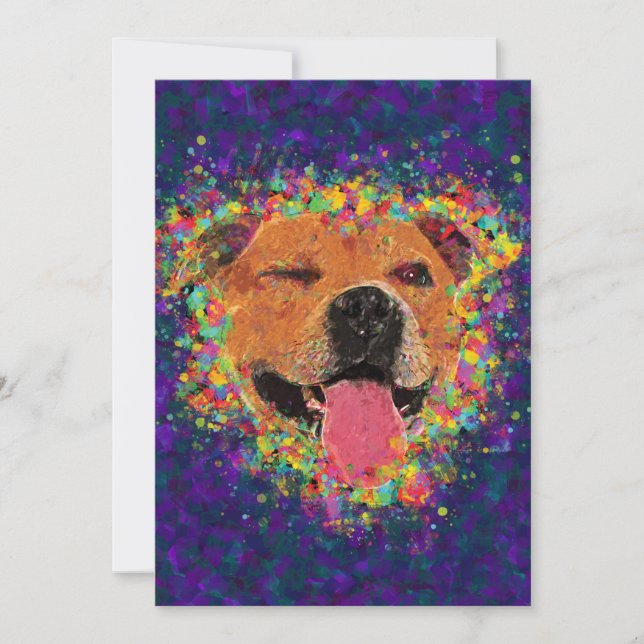 Happy Pit Bull 5" x 7" Print on Cardstock (Vorderseite)