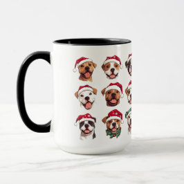 Happy Pit Bull Hunde in Christmas Hats Tasse