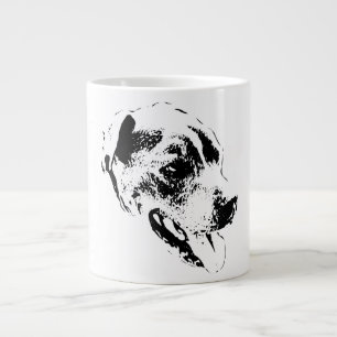 Happy Pitbull Mix Black and White Portrait Tasse
