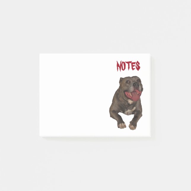 Happy Pitbull Post-it Klebezettel (Vorderseite)