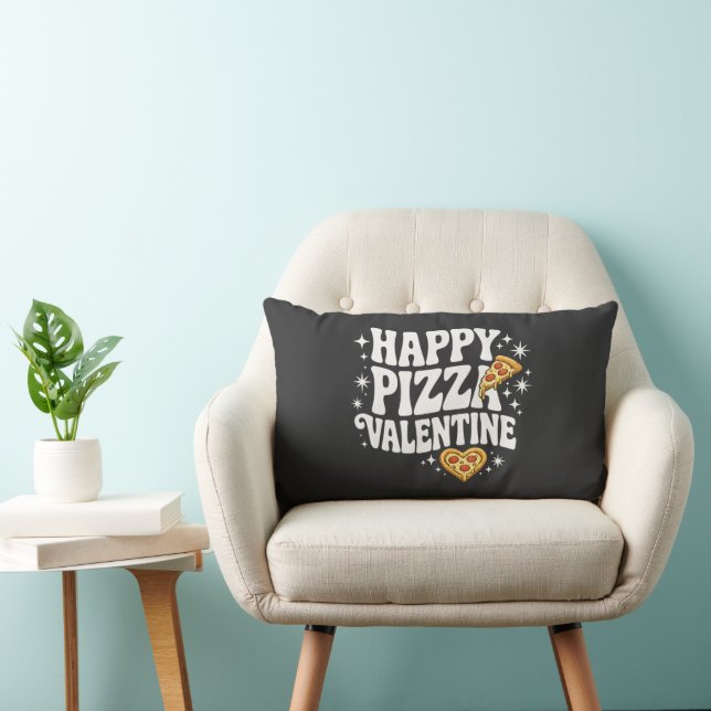Happy Pizza Valentine Funny Pizza Love Design Lendenkissen (Stuhl )