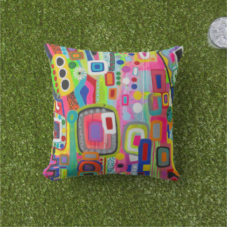 Happy Place 16 x 16 Außenwirbelkissen Kissen