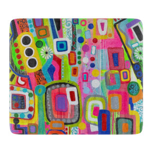 Happy Place 6 x 7 Deko Glasschneidebrett Schneidebrett