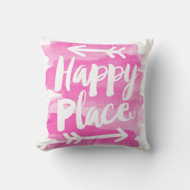 Happy Place - Coussin rose (Recto)