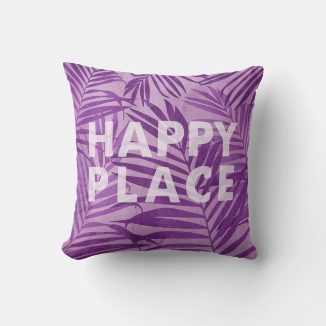 Happy Place Hawaiian Palms Tropical in Violet Kissen (Vorderseite)