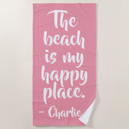 Happy Place individuelle Name Badetuch