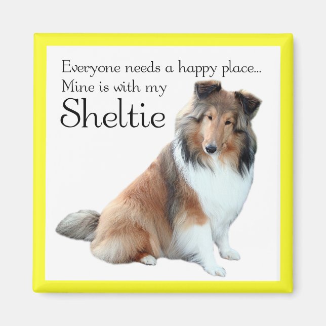 Happy Place Sheltie Magnet (Vorne)