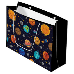 Happy Planets Geschenktasche Große Geschenktüte
