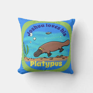 Happy platypus Schwimmkissen Cartoon Kissen