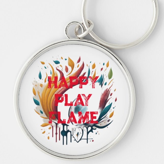 Happy Play Flame Design for Style Schlüsselanhänger (Vorne)