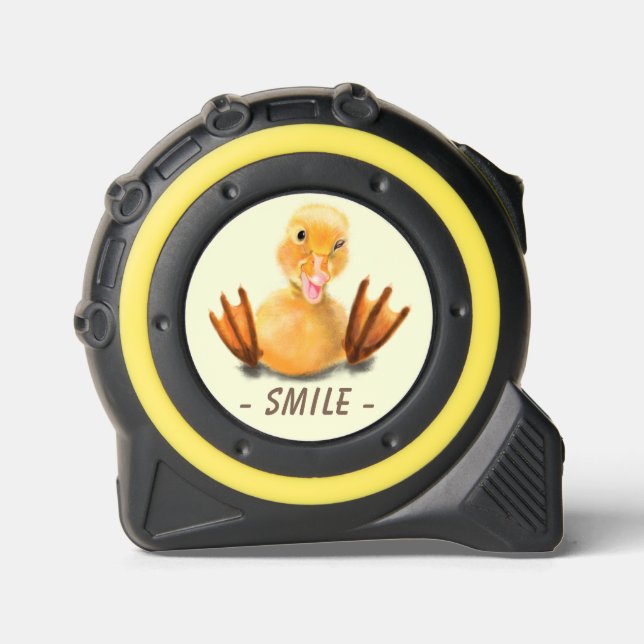 Happy Playful Duck Smile Funny Tape Maßnahme Maßband (Vorderseite)