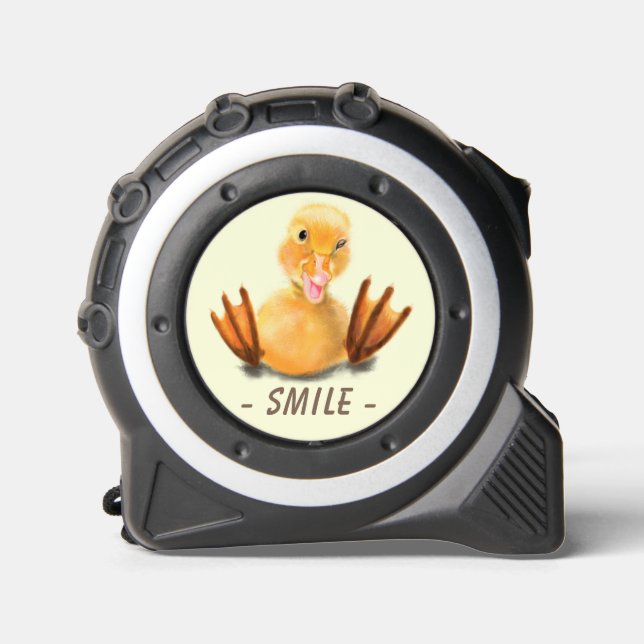 Happy Playful Duck Smile Funny Tape Maßnahme Maßband (Vorderseite)