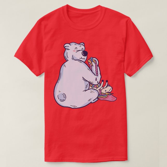 HAPPY POLA BEAR ESSEN EINER UNICORN Premium T-Shirt (Design vorne)