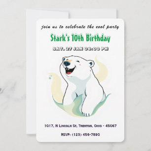Happy Polar Bear Geburtstag Personalisiert Einladung