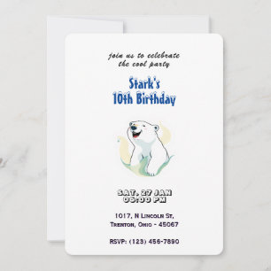 Happy Polar Bear Geburtstag Personalisiert Einladung