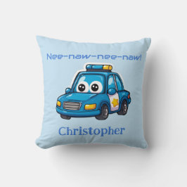 Happy Police Car, Personalized Toddler  Kissen
