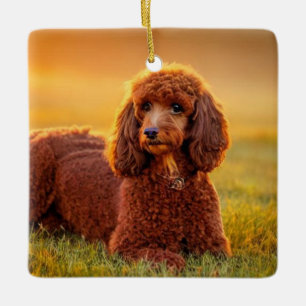 Happy Poodle Keramikornament