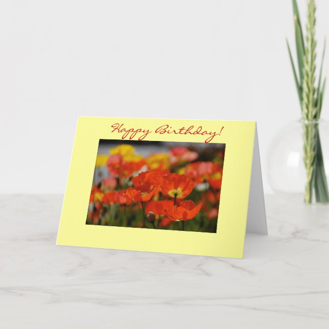Happy Poppy Birthday Card Karte (Vorderseite)