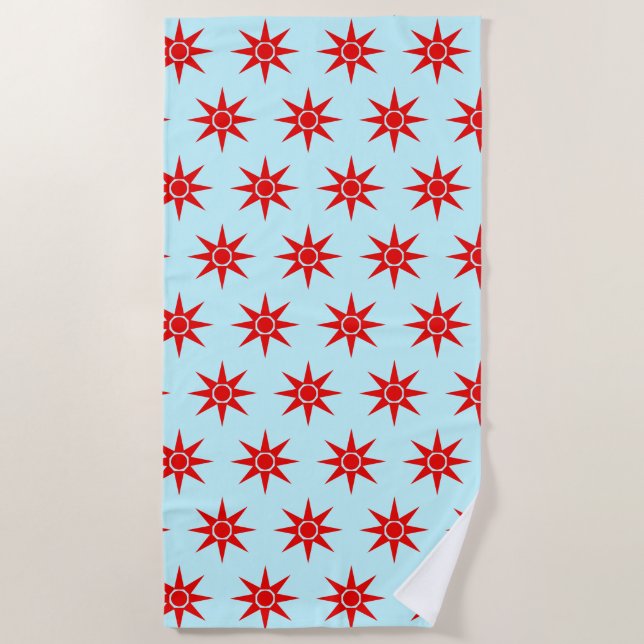 Happy Positive Magic Sun Pattern Beach Handtuch (Vorderseite)