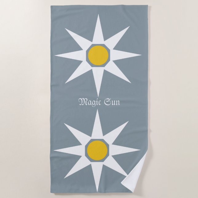 Happy Positive Magic Sun Pattern Beach Handtuch (Vorderseite)