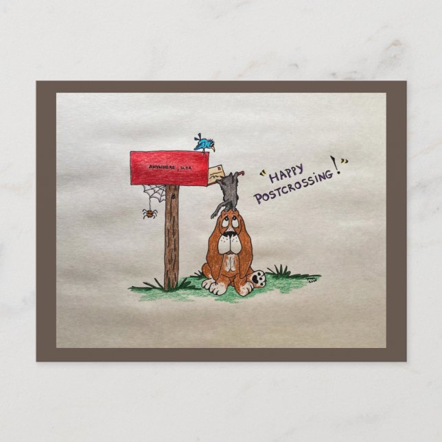 Happy Postcross Tiere Postkarte (Vorderseite)