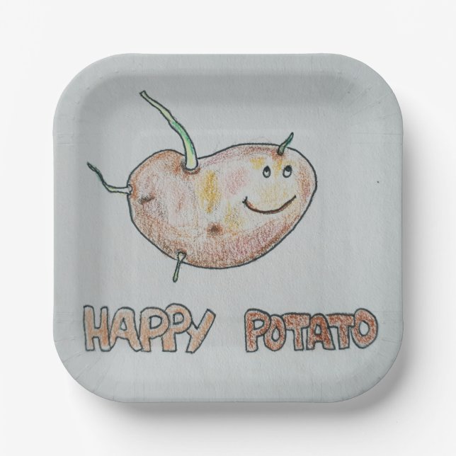 Happy Potato Paper Plate Pappteller (Vorderseite)