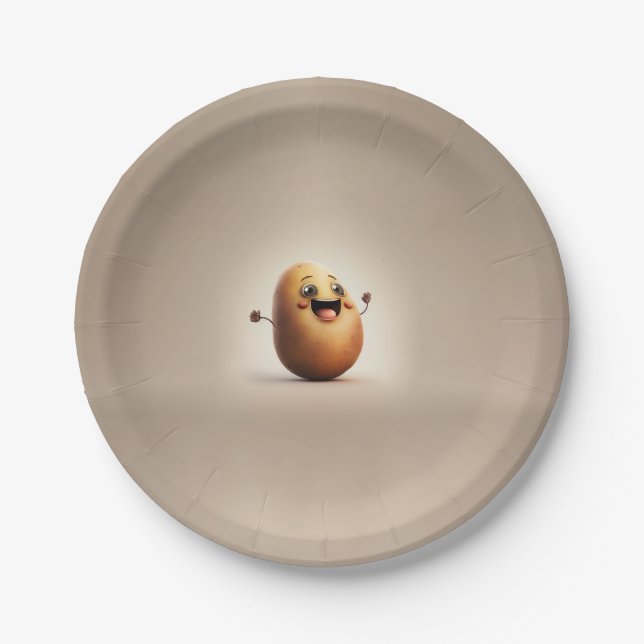 Happy Potato Party Time Pappteller (Vorderseite)