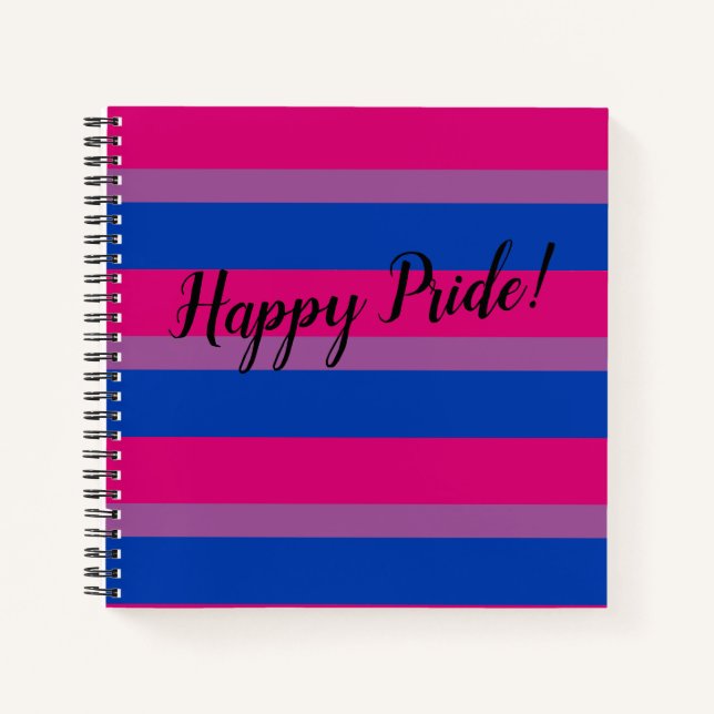 Happy Pride Bisexual Flag Notizbuch (Vorderseite)