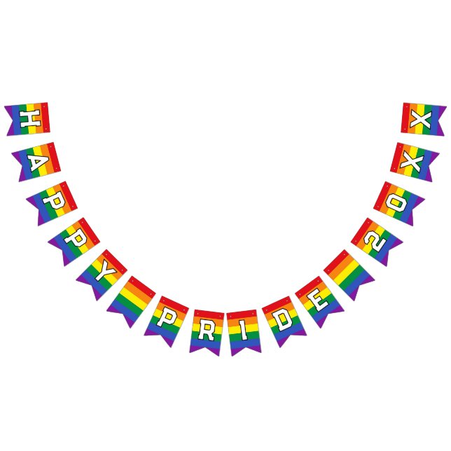 Happy Pride Custom Year Gay Pride LGBT Rainbow Wimpelkette (Alle)