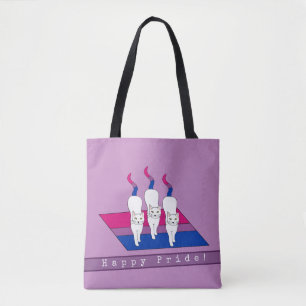 Happy-Pride-Katzen mit bisexueller Flagge Tasche