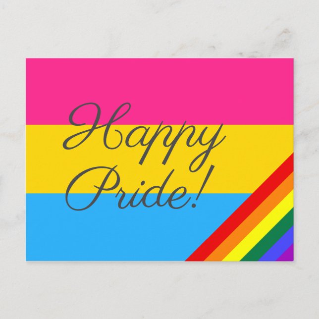 Happy Pride Pansexual Flag Postkarte (Vorderseite)