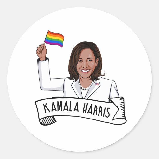 Happy Pride von Kamala Harris Runder Aufkleber (Vorderseite)