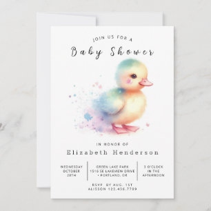 Happy Printable Duck Baby Shower Einladung