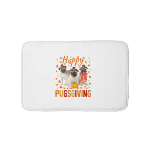Happy Pugsgiving Niedlich Erntedank Mops Hunde Wea Badematte