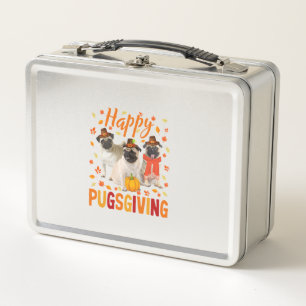 Happy Pugsgiving Niedlich Erntedank Mops Hunde Wea Metall Brotdose