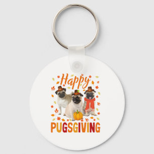 Happy Pugsgiving Niedlich Erntedank Mops Hunde Wea Schlüsselanhänger