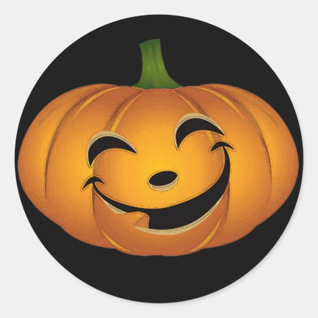 Happy Pumpkin Face für Halloween Spaß Runder Aufkleber (Vorderseite)