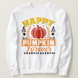 Happy Pumpkin Forever Season mit Blätter Kürbis Sweatshirt