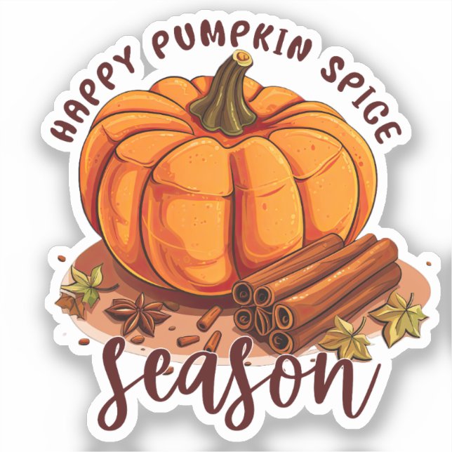 Happy Pumpkin Gewürzsaison - Gemütliche Herbstwoch Aufkleber (Vorderseite)