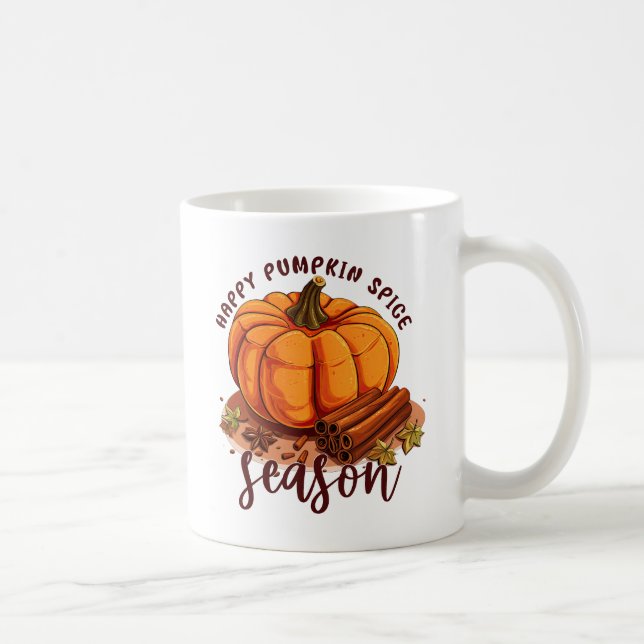 Happy Pumpkin Gewürzsaison - Gemütliche Herbstwoch Kaffeetasse (Rechts)
